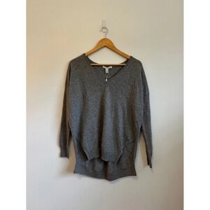 NWT Autumn Cashmere Gray 100% Cashmere V-Neck High-Low Sweater | Size XS